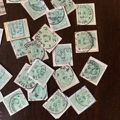 RESELLER LOT 1870’s 1880’s GERMANY 2-3 pf STAMPS ON PAPER, MANY NICE CANCELS #2