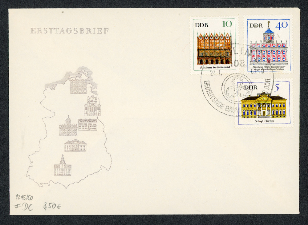 DDR 1967 First Day Cover BEDEUTENDE BAUWERKE #888 889 893 Berlin Cancel