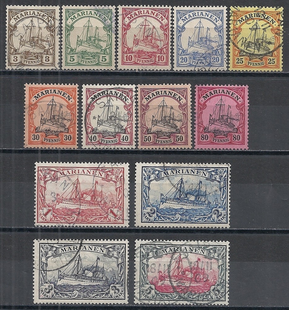 Marianen 1901 MI 7-19 several signed CANC VF