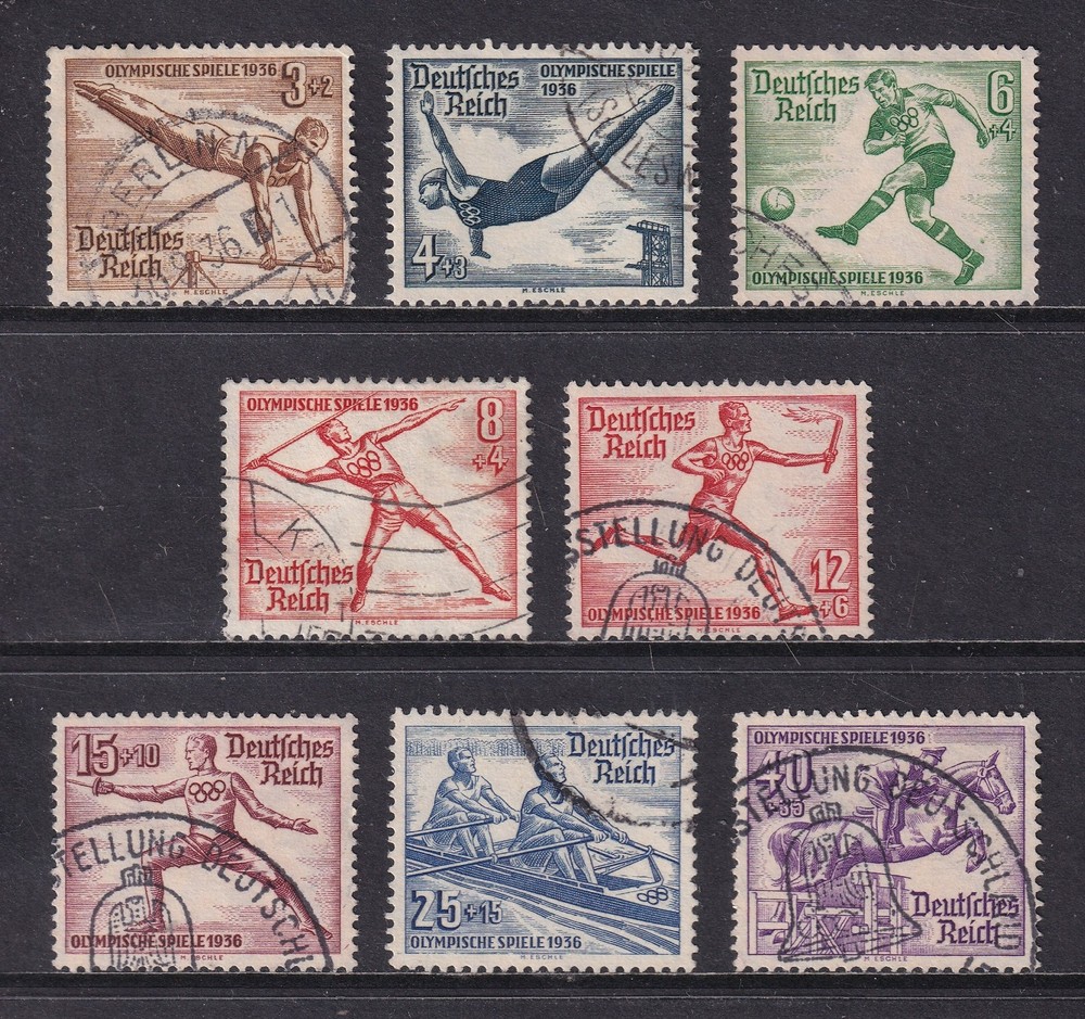 GERMANY 1936 Summer Olympics set of 8 SG 606-613 Used (CV £26)