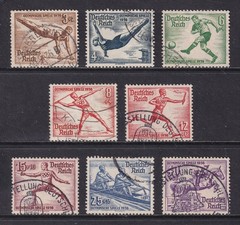 GERMANY 1936 Summer Olympics set of 8 SG 606-613 Used (CV £26)