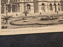 WW2 WWII Nazi German Third Reich Occupied Poland Krakau State Theater Postcard