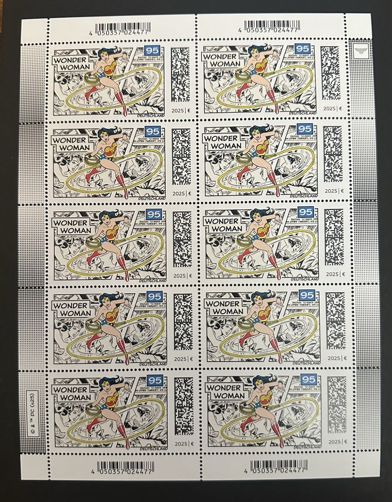 FRG 2025 WONDER WOMAN SHEET 10x €0.95 MiNr. 3925 SHEET GERMANY MNH MARVEL!!!