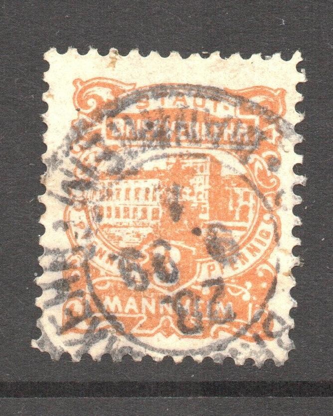 Germany Manheim 1890s 2p Local Post Used – S61255