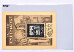 SAAR FDC *TAG DER BRIEFMARKE* 1952 Card IMOSA Saarbrücken Germany HORSES XM104