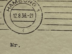 1938 GERMANY HAMBURG to San Francisco, California. Graph Zeppelin stamp.