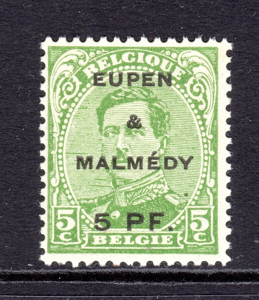 Germany, Belgium Occupation Scott #1N18 VF Unused 1920 5 Pfg Eupen & Malmedy