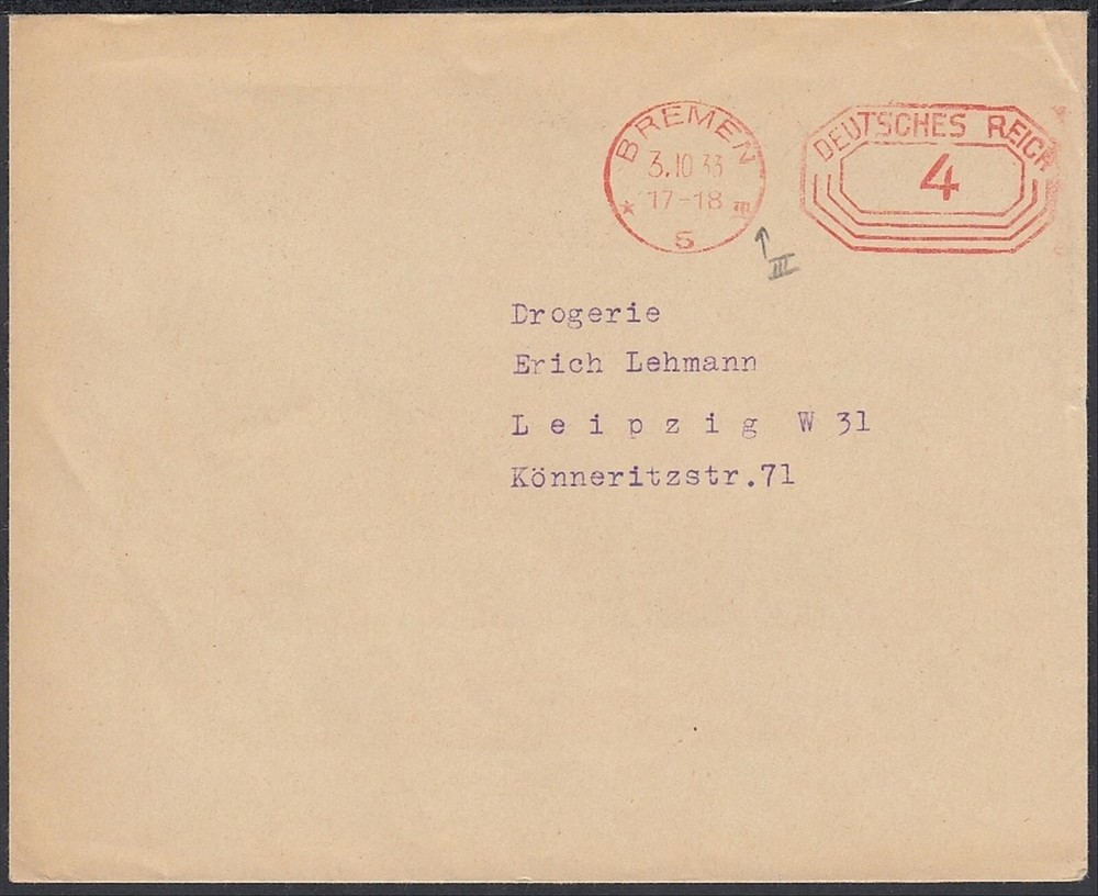 Germany 1933 – Cover with publicity from Bremen. „Tea-Coffee“.VG) MV-17228