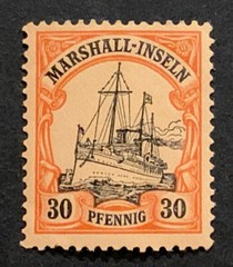 Travelstamps: GERMANY MARSHALL ISLANDS STAMP Kaiser’s Yacht Mint OG NH UNWMK 30p