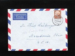 Germany 60p Heuss 1952 Uslar Air Cover to USA 4t