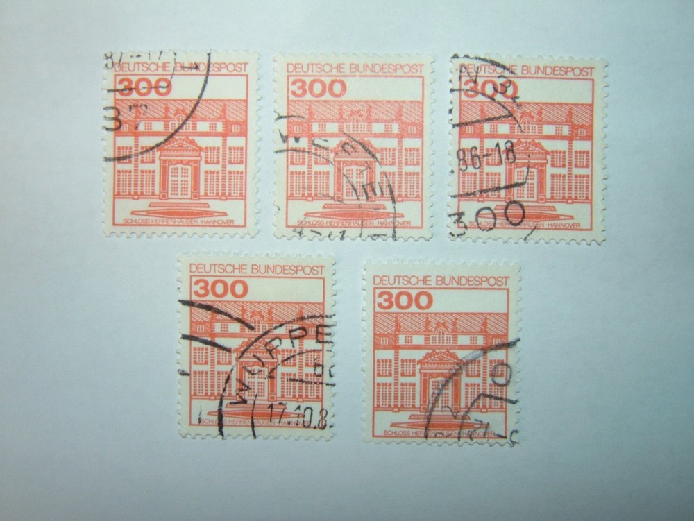 1982 WEST GERMANY 300pf RED-ORANGE GERMAN CASTLES VFU (sg1812d) CV £5