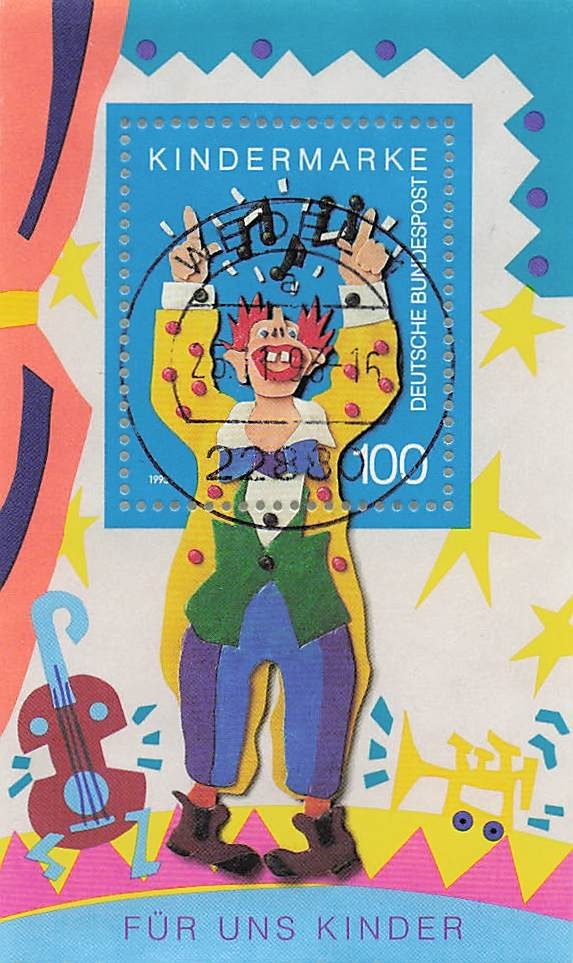 Germany 1813 Souvenir Sheet Circus Clown Used