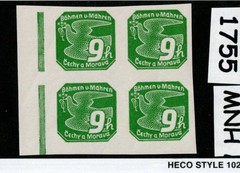 MNH stamp block Sc P4 Newspaper German Occupied Czechoslovakia WWII 1939 #1755
