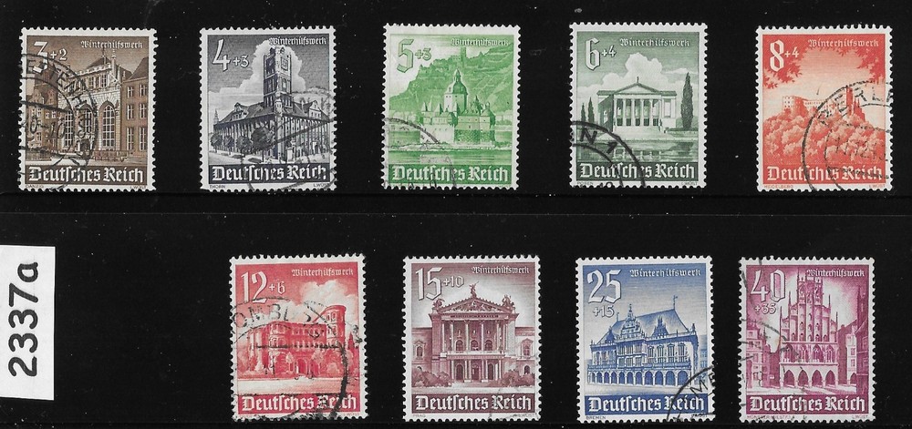 Stamp set B177-B185 1940 Germany Third Reich era Winter relief fund #2337a