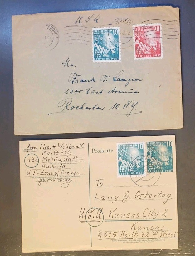 1949 Germany West Bund Cover Scott 665 665 Reconstruction
