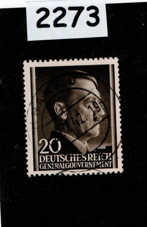 Used Stamp Sc N82 Adolf Hitler WWII General Government Poland Occupation #2273