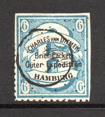 Hamburg Late 1800s 6p Van Diemen Local MH / Full Gum – S61140