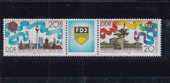 DDR MNH ** 3248-9 Scott 2748-9 FDJ Free German Youth