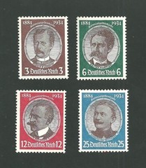 Vintage Germany Scott #432-435 Complete Set of 4 MNH Mint Never Hinged Stamps