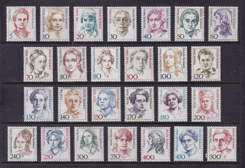 WEST GERMANY 1986-94 Famous Women set of 26 MH*/Mint no gum