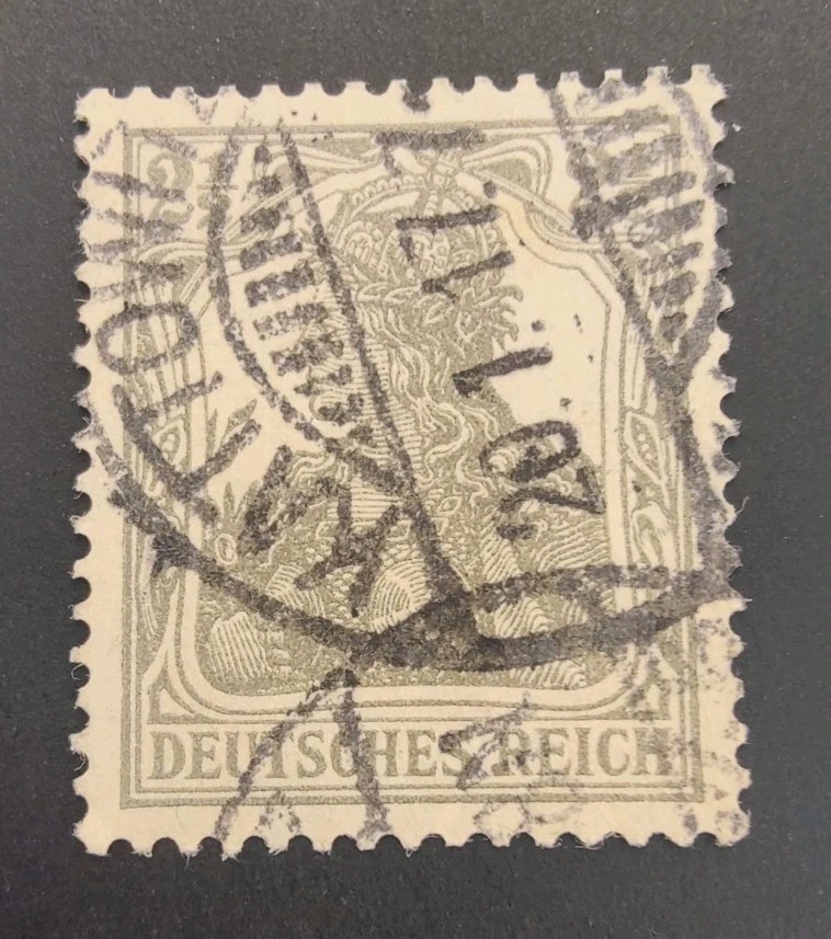 Germany Germania Stamp Cancelled Jan 20, 1917