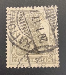 Germany Germania Stamp Cancelled Jan 20, 1917
