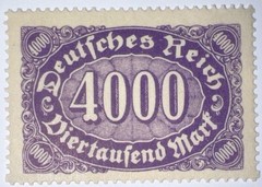 Travelstamps: 1922 Germany Stamps Deutsches Reich 4000 M / Mi. Nr. 255 MOGNH