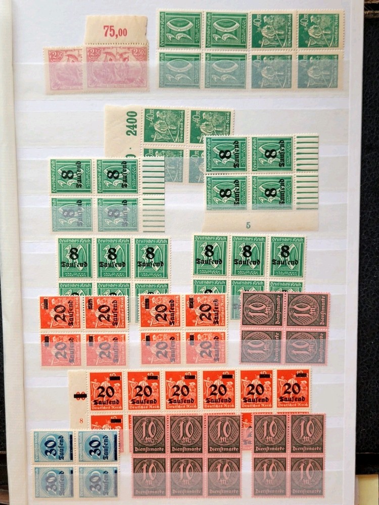 Germany Mint Pre-War Blocks, Inflation Singles, + BONUS East Germany–Clearance!