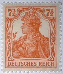 Travelstamps: 1916-1919 Germany Stamps Scott #98 – 7 1/2 pf denomination MNH OG