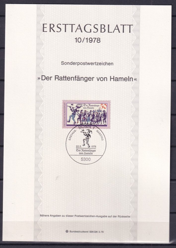 Bundesrepublik ETB 972 Scott 1273 Pied Piper of Hameln