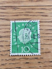 Germany Stamp Theodor Heuss 10pf Used Green