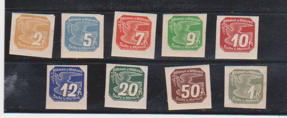 Bohemia & Moravia Mi 42-50 Scott P1-P9 MH 1939 German Protectorate NEWSPAPER