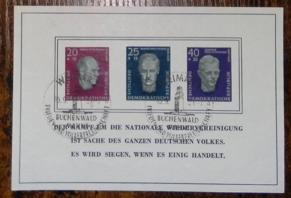 Germany Buchenwald Postal Cover Stamp DDR Multi-Color Canceled Collectible