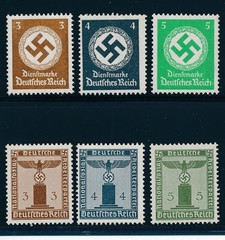 Selection Stamp Germany Official WWII War Era Fascism Occupation Eagle MNH 3
