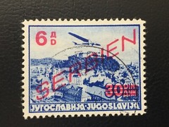 1941 Serbia German Occupation Air Overprint Set Fine Used CTO Serbien WWII