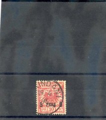 GERMAN EAST AFRICA Sc 3(MI 3Ia)VF USED 1893 5P/10pf BRIGHT ROSE RED $165