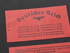 WW2 Nazi German NSDAP Third Reich Open Stamp Booklet w Hindenburg Stamps Inside