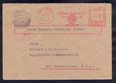 6433 Germany(Ostland), 1944, Cover from Leipzig with red franking machine cancel