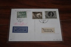 1947 Germany Postcard Cover Darmstadt to Bobstadt Military Boats In River