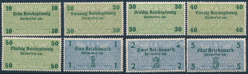 Stamp Germany Revenue WWII 3rd Reich Bill Exchange Fiscal Tax Selection 2 MNH