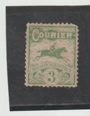 Germany Courier MH Iocal Private Post 1896 Wuppertal 3pf Green Horse Michel 4tea