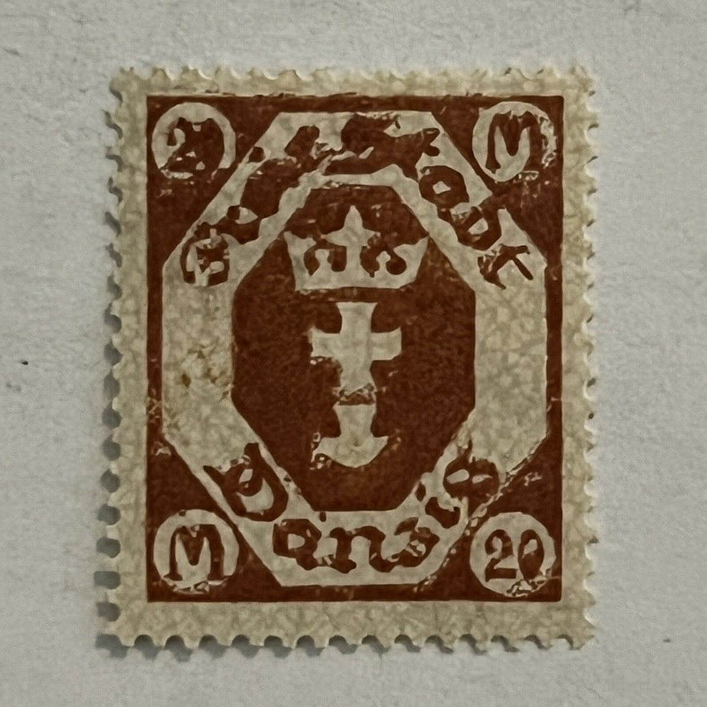 ERROR STAMP EARLY DANZIG GERMANY STAMP BLOTCHED INK IN SEVERAL AREAS