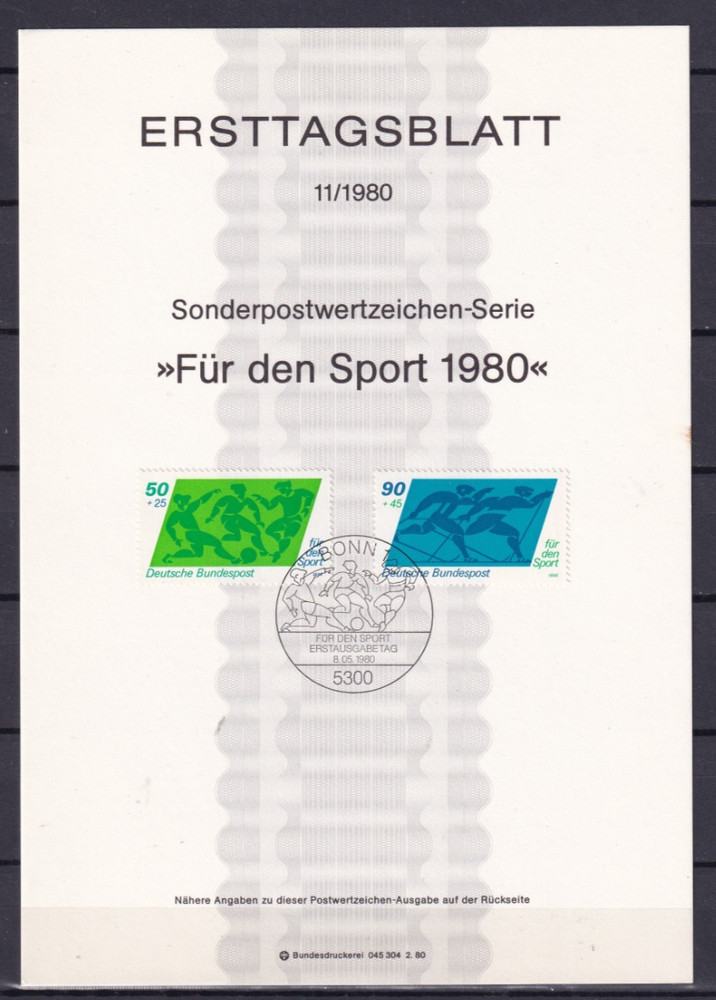 Bundesrepublik ETB 1046-8 Scott B574-6 Sports