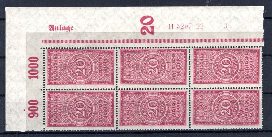 DR-Inflation REVENUE STAMP 20MK with HAN ** MNH MINT NEVER HINGED (CA4336
