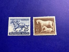 Hamburg Horse race stamp from 1942 – mint NH / with 890 MNH German Reich WW II