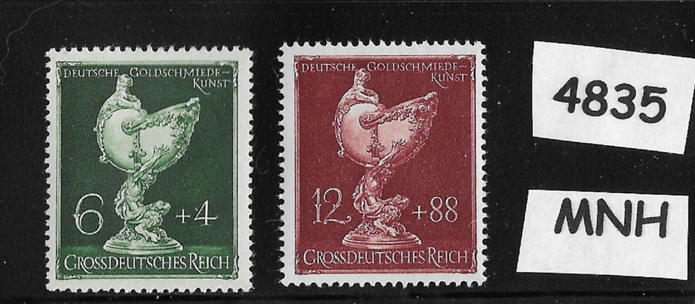 MNH stamp set B285-286 / Dresden Goldsmiths society / 1944 WWII Germany