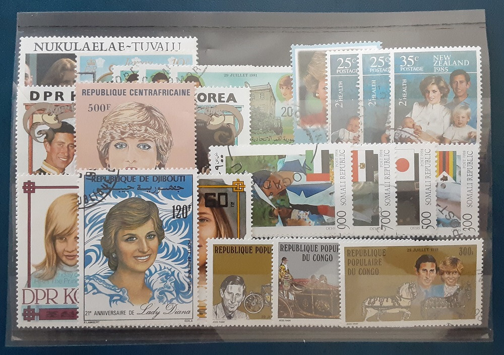 Worldwide Diana 22 Different Commemoratives MNH MH Used CTO Superb 5074-1