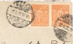 Germany Weimar Republic 1922 Two 150pf Franking Cover Berlin Zehlendorf