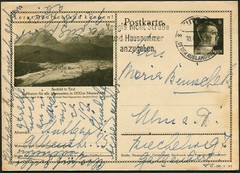 Germany Stuttgart Stationery Postal Card to Ulm 1942 Europe WWII