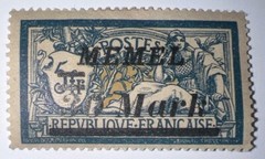 Travelstamps- 1922 MEMEL TERRITORY German Reich OP 30 Mark on 5fr MOGH